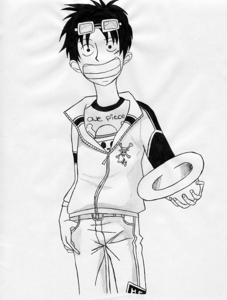 Luffy encre de chine avec model